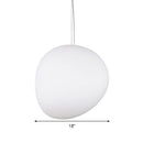 GobekUsa White Glass Oval Ceiling Pendant Light - 6"/9"/12.5" Wide - Simple Style - 1 Light Hanging Lamp Kit