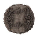Roja - Handcrafted Wool & Cotton Foot Stool With Eucalyptus Wood Frame - Dark Brown