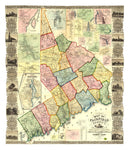 Vintage Map of Fairfield County, Connecticut 1856