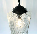 Vintage Diamond Prism Glass Pendant Light