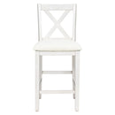 5 Pieces Counter Height Rustic Farmhouse Dining Room Wooden Bar Table Set with 4 Chairs, White