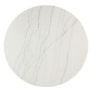 Edwyn - Round Dining Table - White Natural Marble Top & Espresso by Unique Piece Furniture