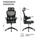 High Back Ergonomic Swivel Rolling Office Chair With Tilt Function, 3D Headrest, Lumbar Support - Black by HouseOfZazla