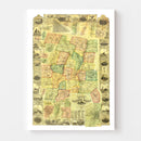 Vintage Map of Hartford County, Connecticut 1855