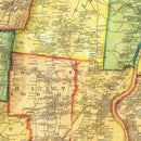 Vintage Map of Hartford County, Connecticut 1855