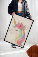 Starlit Unicorn with Rainbow Mane