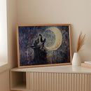 Lone Wolf Howl Under the Moon