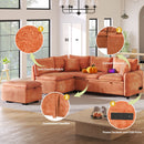 Convertible Sofa Bed Sectional Sofa Sleeper L-Shaped Sofa With A Storage Ottoman, Two Pillows, Two Power Sockets And Two USB Ports For Living Room by Unique Piece Furniture