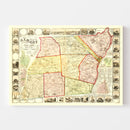 Vintage Map of Albany County, New York 1854