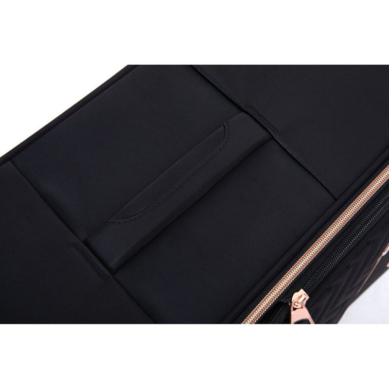 4-Piece Set (16/20/24/28), Softshell Suitcase Spinner Wheels Terylene Luggage Sets Carry On Suitcase Luggage Lightweight Durable Suitcase Black