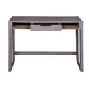 44 Inch Minimalist Single Drawer, Mago Wood, Entryway Console Table Desk, Textured Groove Lines, Gray