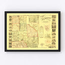 Vintage Map of Chemung County, New York 1853