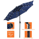 9Ft Patio Umbrella with 32 LED Solar Lights (Blue)