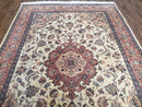 4x6 Handmade Top Quality Pakistani Floral Wool Rug Veg Dyes Carpet Beige Salmon