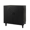 Modern Black Wood Storage Cabinet with Decorative Door by HouseOfZazla