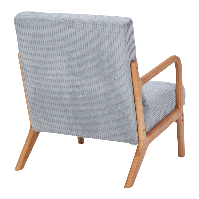 Mid-Century Modern Accent Chair, Arm Chair Living Room Chairs with Pillow Upholstered Reading Chair with Solid Wood Frame &  Living Room Bedroom Balcony (Antique Dark Grey)