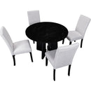 5-Piece Round Dining Table set, 43-Inch Modern Dining Table and 4 Upholstered Chairs for Dining Room, Kitchen Room, Living Room, Easy Assembly