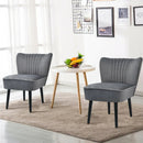 Set of 2 Upholstered Modern Leisure Club Chairs with Solid Wood Legs by LJGDeals