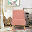 Velvet Accent Armless Side Chair with Rubber Wood Legs for Bedroom by LJGDeals