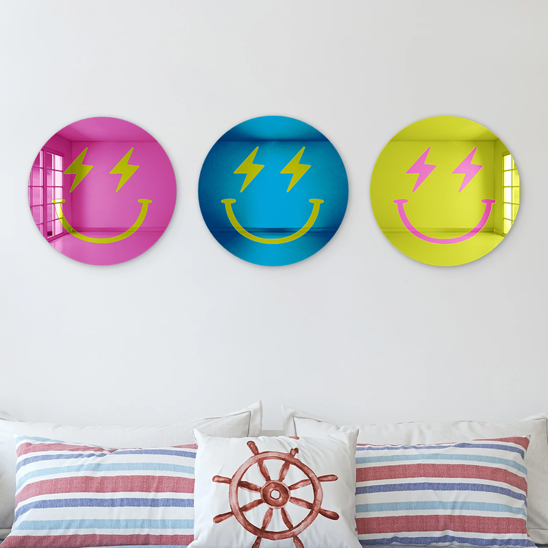 Bundle | Happy Faces With Lightning Bolt Eyes 3-Piece Multicolor Set