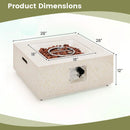28 Inch 40000 BTU Square Propane Gas Fire Pit with PVC Cover-White by LJGDeals