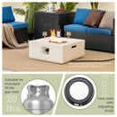 28 Inch 40000 BTU Square Propane Gas Fire Pit with PVC Cover-White by LJGDeals