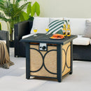 28 Inch 50000 BTU Outdoor Square Fire Pit Table with Cover by LJGDeals