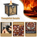 28 Inch 50000 BTU Outdoor Square Fire Pit Table with Cover by LJGDeals