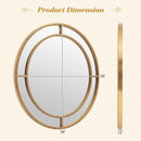 28 Inch Gold Round Wall Mirror with Beaded Frame for Living Room Entryway-Golden by LJGDeals