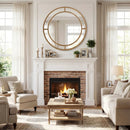 28 Inch Gold Round Wall Mirror with Beaded Frame for Living Room Entryway-Golden by LJGDeals