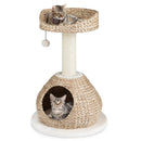 28 Inches Hand-Made Cat Tree Tower with Jump Platform by LJGDeals