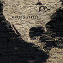 Framed Custom World Map Canvas Print – Custom Push Pin