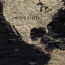 Framed Custom World Map Canvas Print – Custom Push Pin