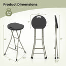 28 Inch Portable Folding Stools with 330lbs Limited Sturdy Frame by LJGDeals