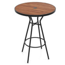 28 Inches Outdoor Bar Table with Wood-Like Tabletop for Backyard Garden by LJGDeals