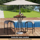 28 Inches Outdoor Bar Table with Wood-Like Tabletop for Backyard Garden by LJGDeals