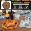 28 Inches Outdoor Bar Table with Wood-Like Tabletop for Backyard Garden by LJGDeals