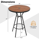 28 Inches Outdoor Bar Table with Wood-Like Tabletop for Backyard Garden by LJGDeals
