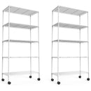 2 Pack 5 Tier Shelf Wire Shelving Unit, NSF Heavy Duty Wire Shelf Metal Large Storage Shelves Height Adjustable Utility for Garage Kitchen Office Commercial Shelving Steel Layer Shelf - White