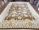 9x12 Vintage Handmade Wool Rug Carpet Indo Mahal Oushak Nice Brown Blue