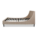 Aspen Vertical Tufted Modern Headboard Platform Bed Set, Queen, Mink Beige Performance Velvet