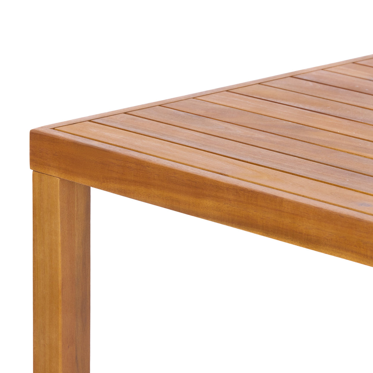 41.14-Inch Height Teak Finish Acacia Solid Wood Outdoor Dining Table, photo 7 of 8