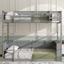 Bunk Bed With Built In Shelves, Storage Box, LED Light And USB Charging Station by HouseOfZazla