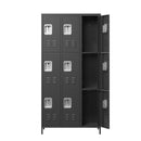 9 Door Lockers With Lock For Secure Storage And - Black by HouseOfZazla