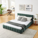 Modern Platform Bed Frame With Thick Fabric by Unique Piece Furniture