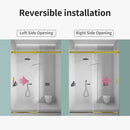 Frameless Single Sliding Soft Close Shower Doors, 3 / 8" Tempered Glass Reversible Installatio