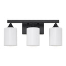 3-Light Matte Black Bathroom Vanity Light
