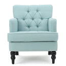 Harrison Tufted Club Chair with Button Tufted Back and Birch Wood Legs by HouseOfZazla