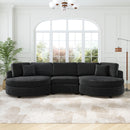 Modern 3 Seater Upholstered Sofa With Curved Design by HouseOfZazla