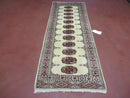 2' 7" x 7' Handmade Finely Knotted Pakistani Turkoman Bokhara Detailed Wool Rug